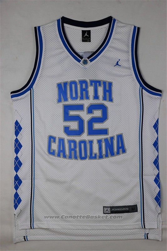 Maglia NCAA North Carolina Tar Heels James Worthy #52 Bianco